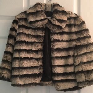 Fur black and cream cache s coat